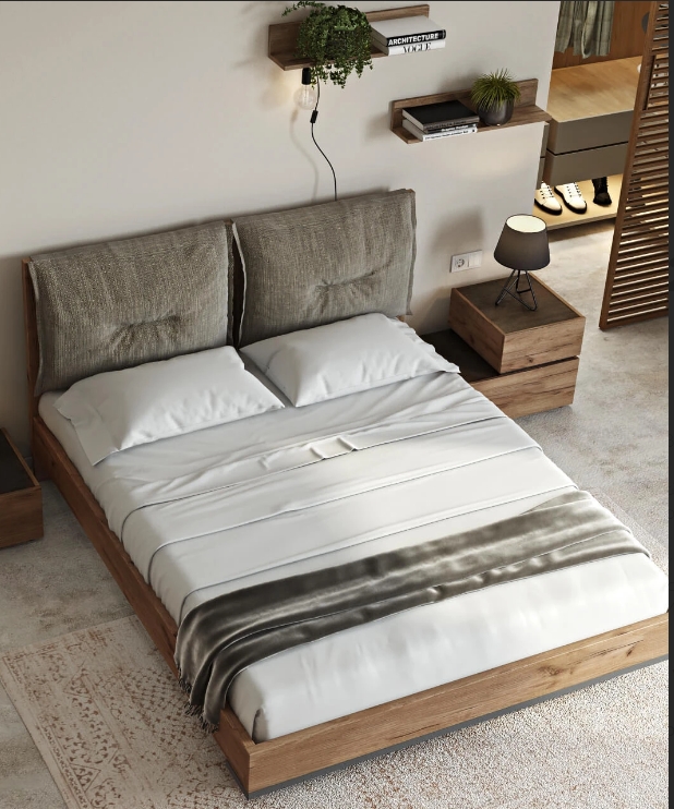 Κρεβάτι Loft με αποσπώμενα υφασμάτινα μαξιλάρια για άνεση και στυλ Κρεβάτι Loft με αποσπώμενα υφασμάτινα μαξιλάρια για άνεση και στυλ