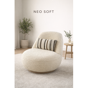 Πολυθρόνα Neo Soft bouclé με περιστρεφόμενη βάση.