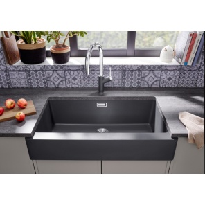 Γρανιτένιος νεροχύτης farmhouse blanco Vintera xl 9-uf εμφανής πρόσοψη